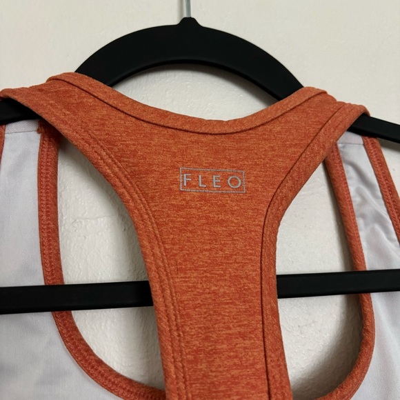 Fleo Nora Sports Bra Orange/Burnt Orange Size Small Medium Support T Back Active - Picture 5 of 8